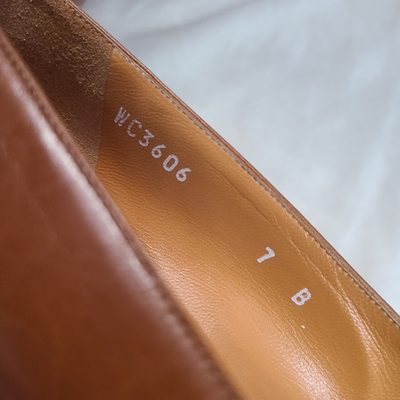 Vintage Ralph Lauren Collection Purple Label Caramel Leather Heels Size 7 - Picture 4 of 13